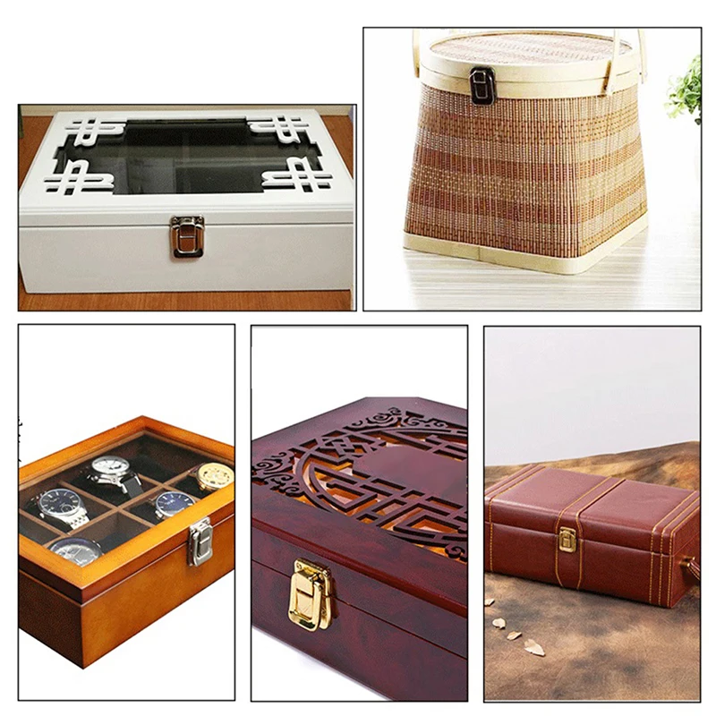 Small Wine Wooden Chest Case Gift Box Toggle Latch Suitcase Lock Hasp Hardware