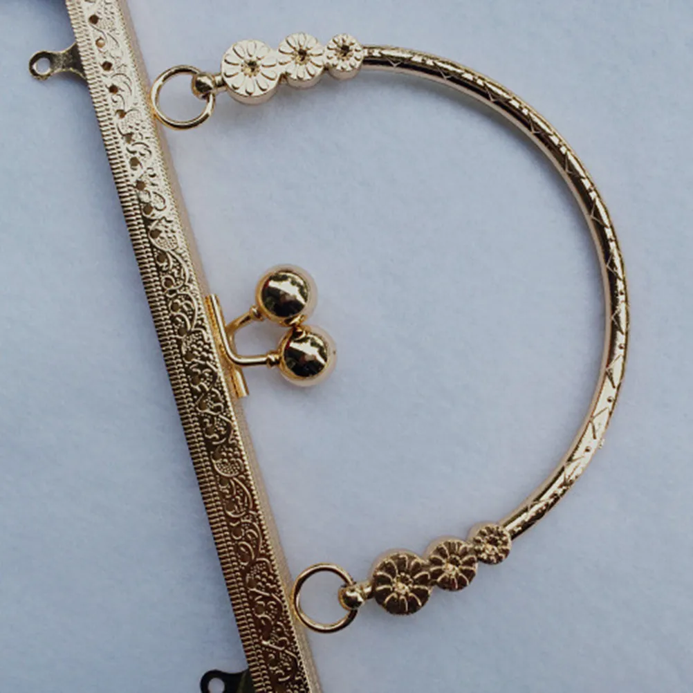 Marco Metálico Retro Dorado de 20 cm para Bolsos, Componente DIY para Manualidades, Cierre de Beso para Bolsos de Hombro, Acabado Único y Elegante