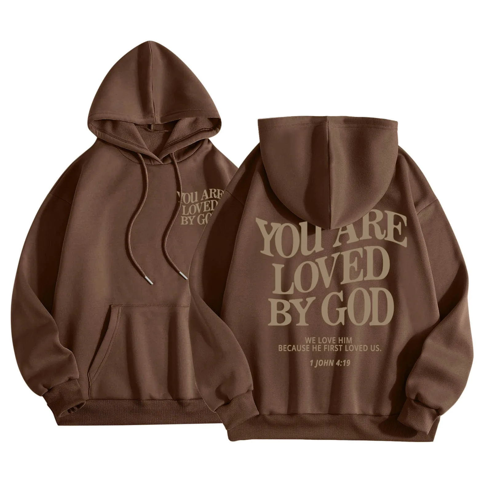 Sudadera con capucha de Jesús te ama, sudadera cristiana, eres amado por Dios, sudaderas con cordón, ropa estética de gran tamaño