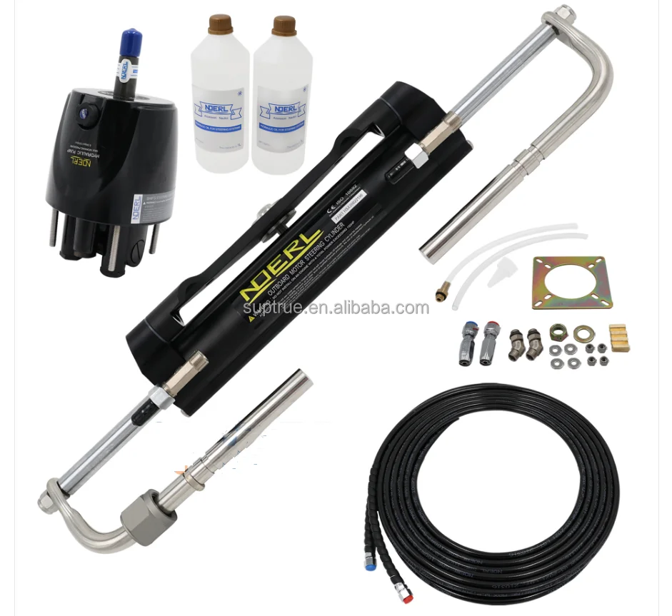 Suptrue Hydraulic Boat Outboard Steering Marine Steering System Kit Cylinder Helm 300HP