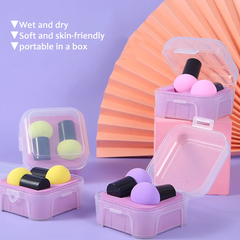 Mushroom Head Makeup Puff Air Cushion Beauty Handle Cosmetic Egg Dry and Wet Dual-use Super Soft Makeup Sponge with Box Case Set