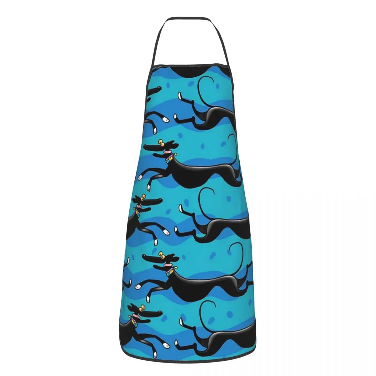 Blue Zoomies Pattern Apron Chef Cooking Cuisine Tablier Sleeveless Bib Kitchen Cleaning Pinafore for Women Men Gardening