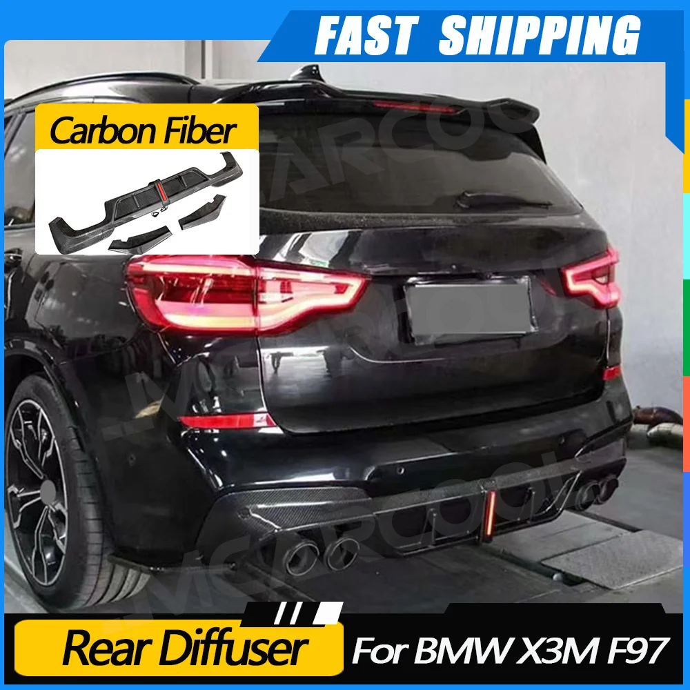 

JMCARCOOL задний диффузор со световым диффузором, сплиттер, комплекты кузова для BMW X3M F97 2018-2021, задние внешние аксессуары для автомобиля