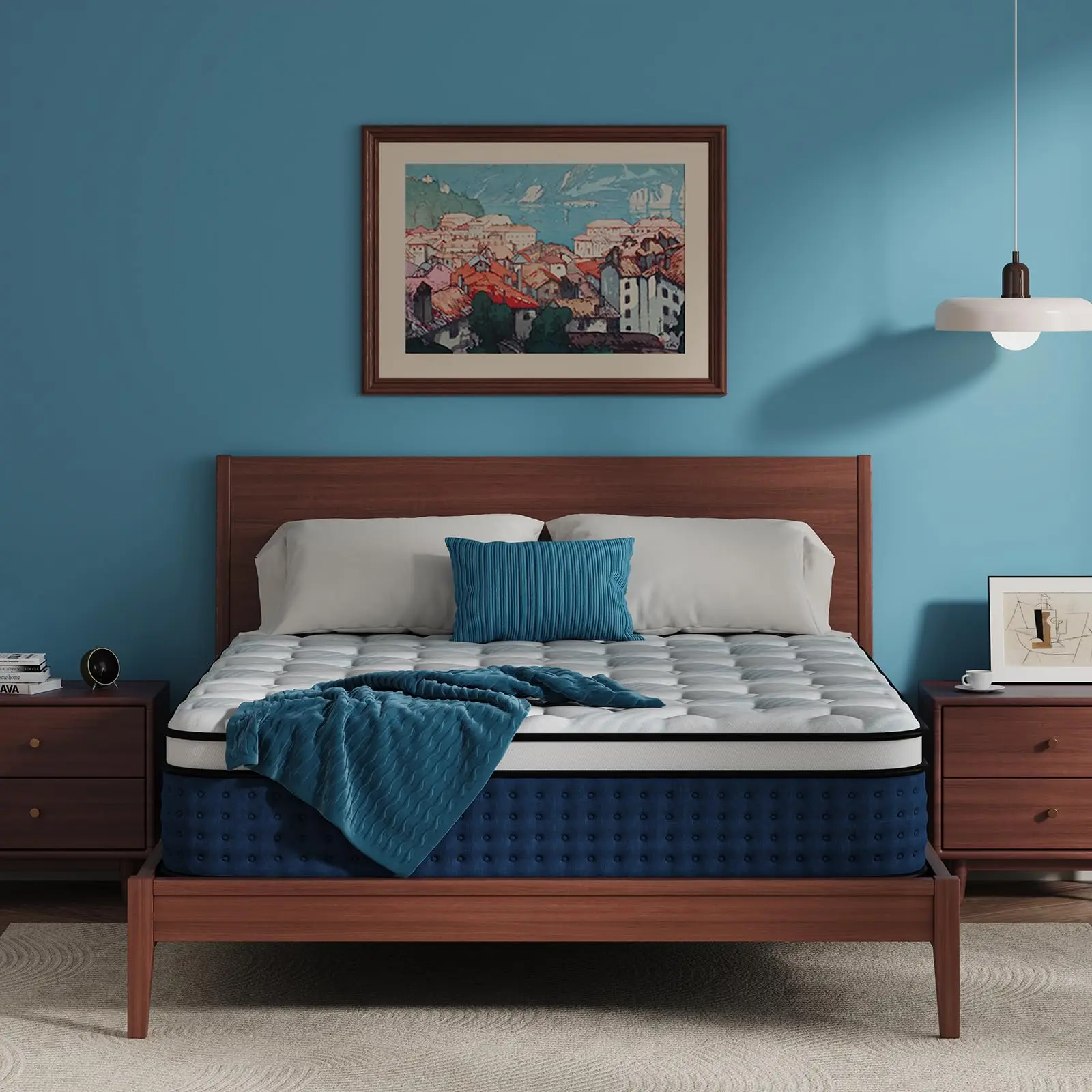 Queen Mattress, 12 Inch Hybrid Queen Size Mattress in a Box, Medium Firm, Cooling Gel Memory Foam, Individual Pocket