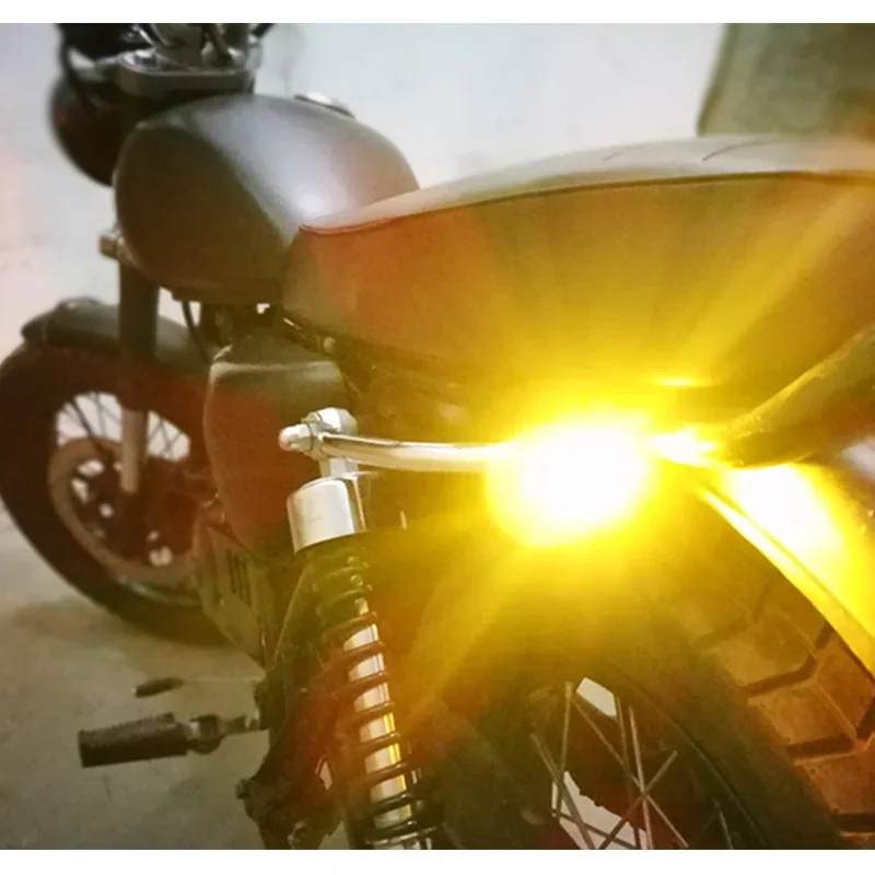 2Pcs LED Motorcycle Signal Lamp Super Bright LED Number License Plate Light Mini Turn Signal Rear Light Brake Fog Lamp Bulb