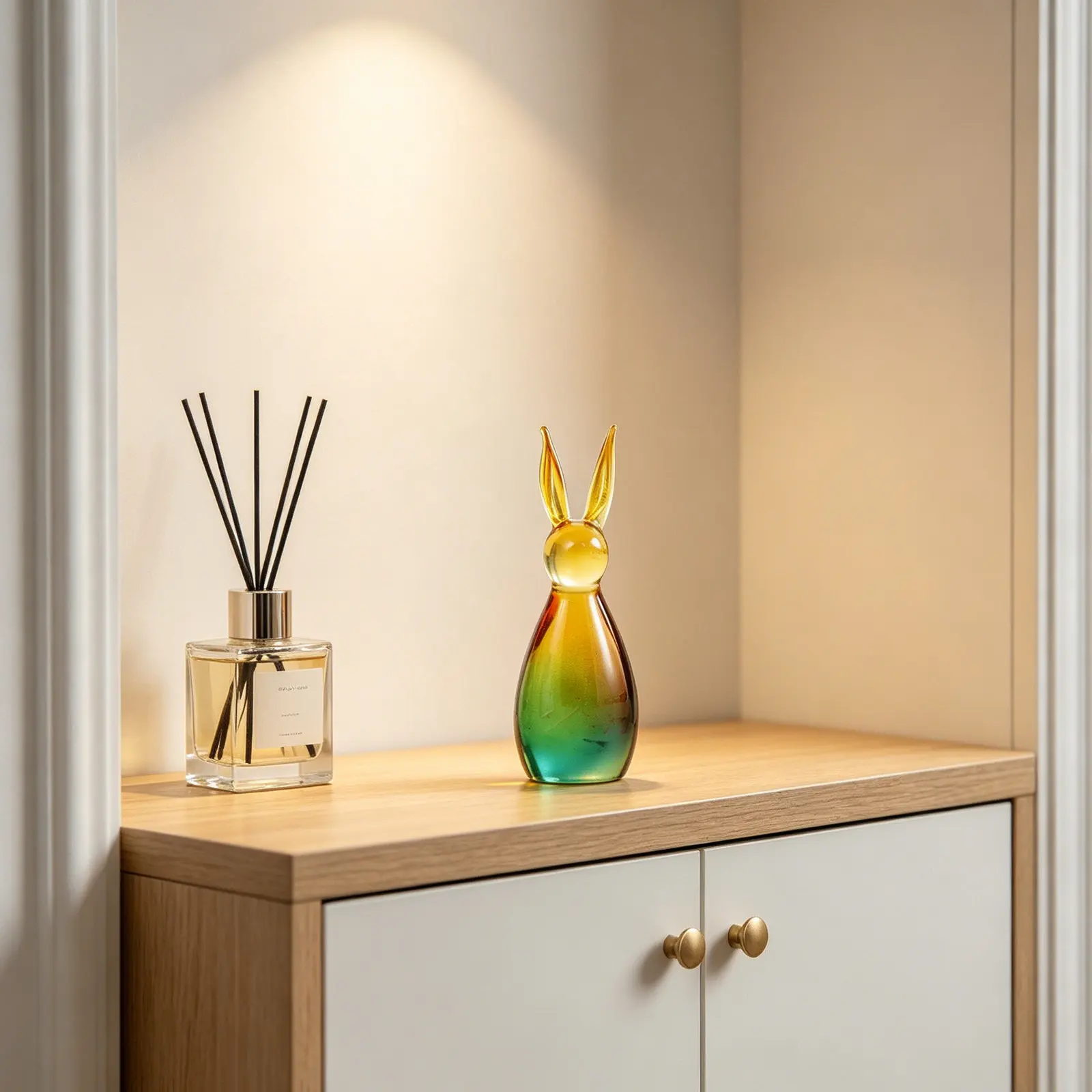 Mini Crystal Bunny Home Decor Colorful Refractive Sculpture Office Desk Ornament Easter Rabbit Crystal Animal