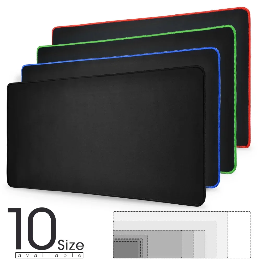 1pc Large Gaming Mouse Pad, Multiple Sizes Available, Stitched Locking Edge, Natural Rubber Anti-Slip Base, Waterproof HD U