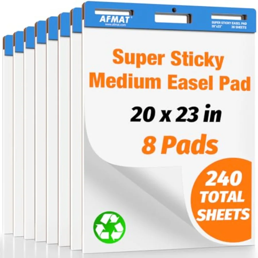 

Sticky Easel Pads 20 in x 23 in Flip Chart Paper for Teachers Super Sticky and Bleed-Resistant Self-Stick Easel Paper for Offic