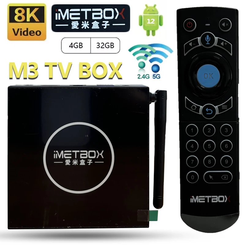 IMETBOX M3 32GB Voice Control 8K Ultra HD Smart Android TV Box Global LIVE IPTV