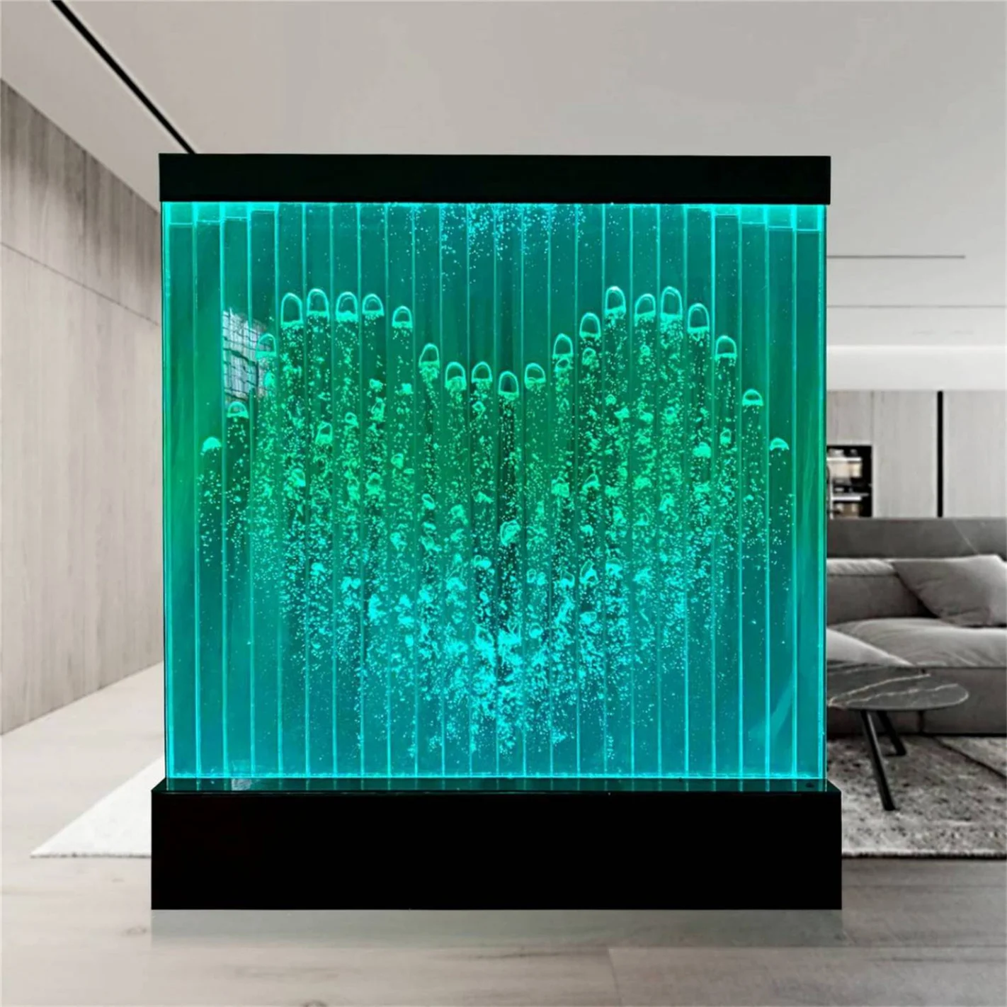 

Customization.Floor Standing Water Bubble Wall with RGB Led Light , Water Feature Bubble Wall Screen