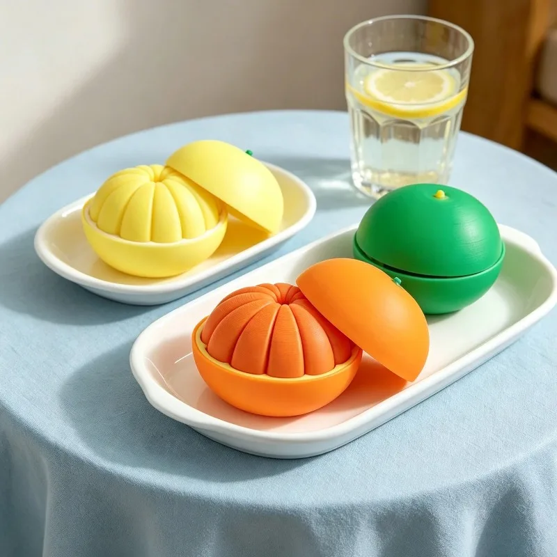 1pc 3D Printed Simulation Orange Stress Relief Toys Cute Orange Lemon Green Fruit Desk Ornaments,Creative Ornament Fidgets Toys