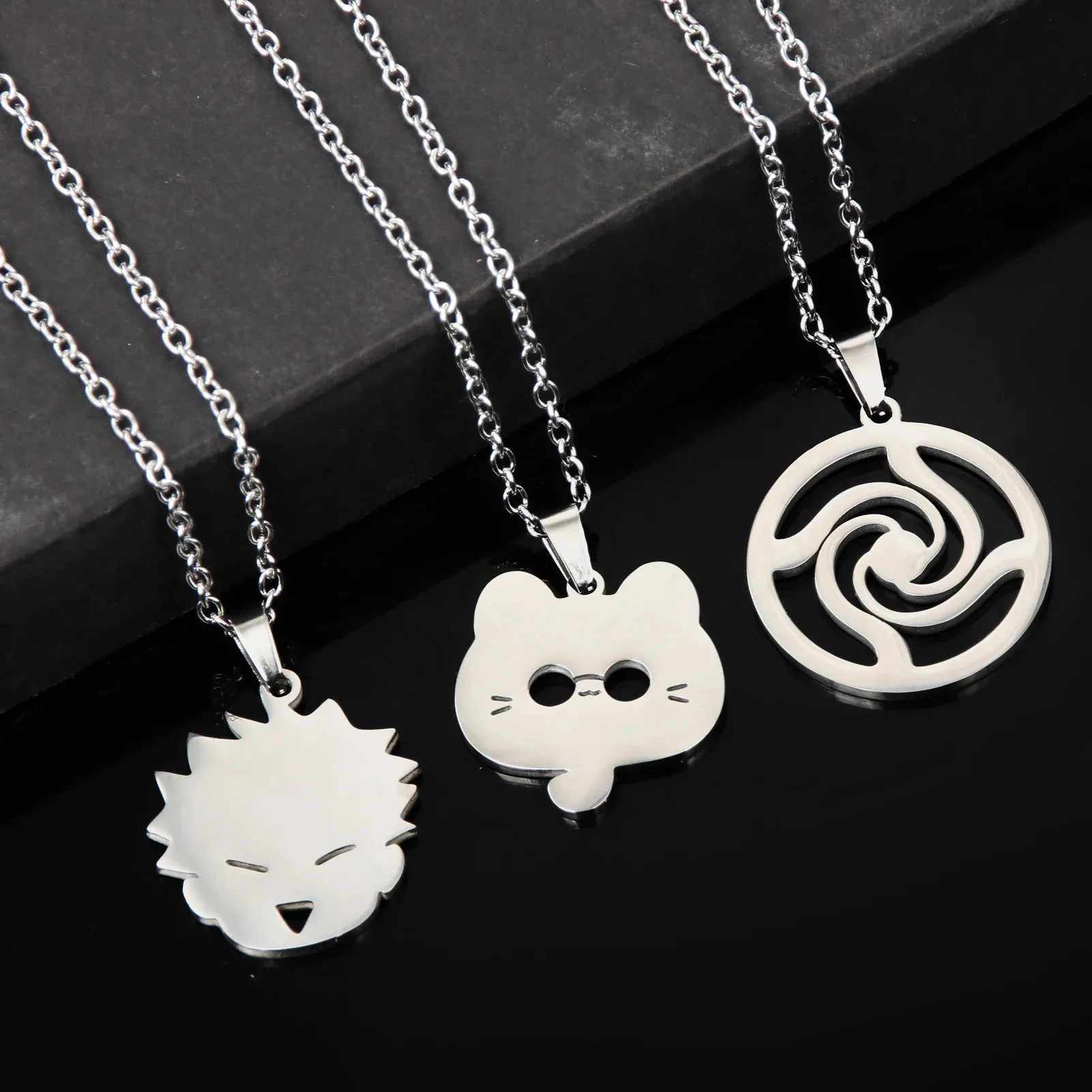 Jujutsu Kaisen Neko Gojo Satoru Necklace Satoru Cat Stainless Steel Pendants Anime Kawaii Creative Men Jewelry Fashion Fans Gift