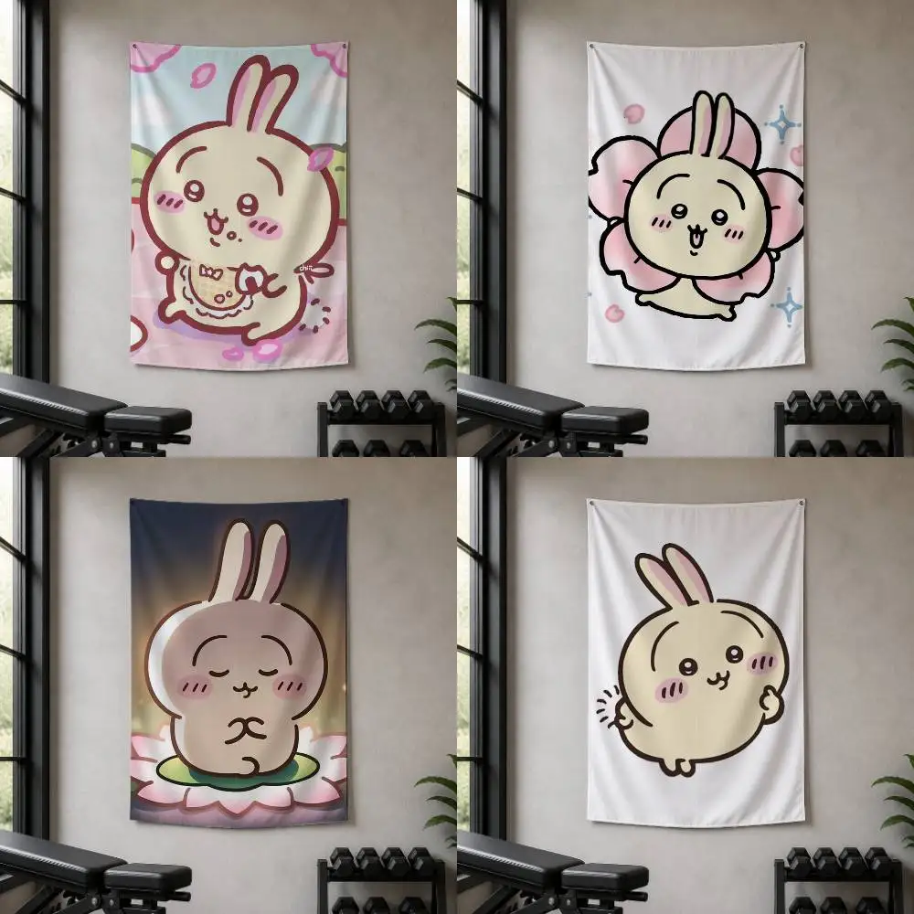 Usagi Decorative Hanging Flag with Grommets for Garage Bedroom Dorm Wall Decor