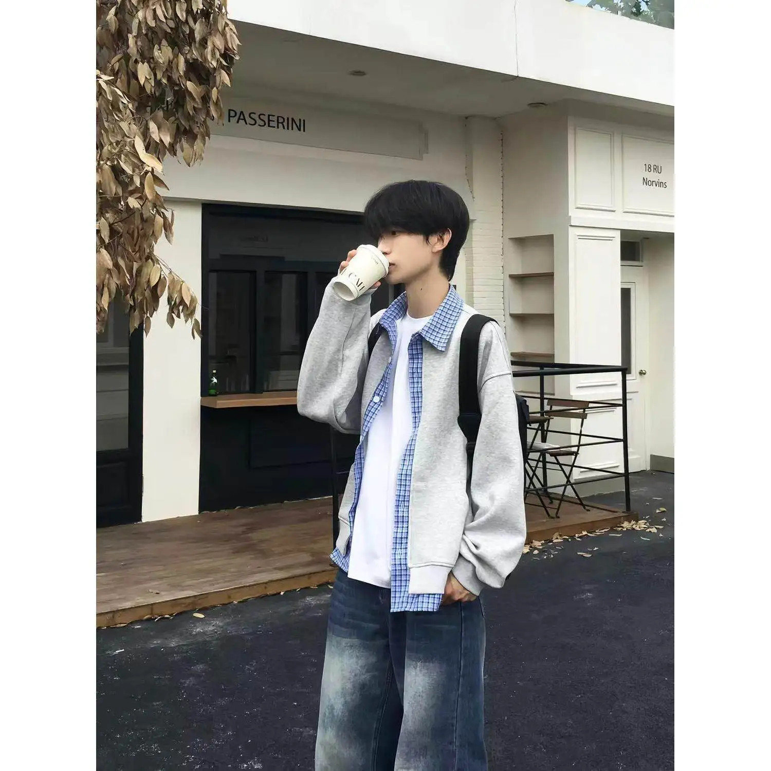 

Men's Plaid Loose Fit Open Cardigan Sweater Autumn Spring Casual American Style Lazy Cleanfit Outerwear Long Sleeve Button up