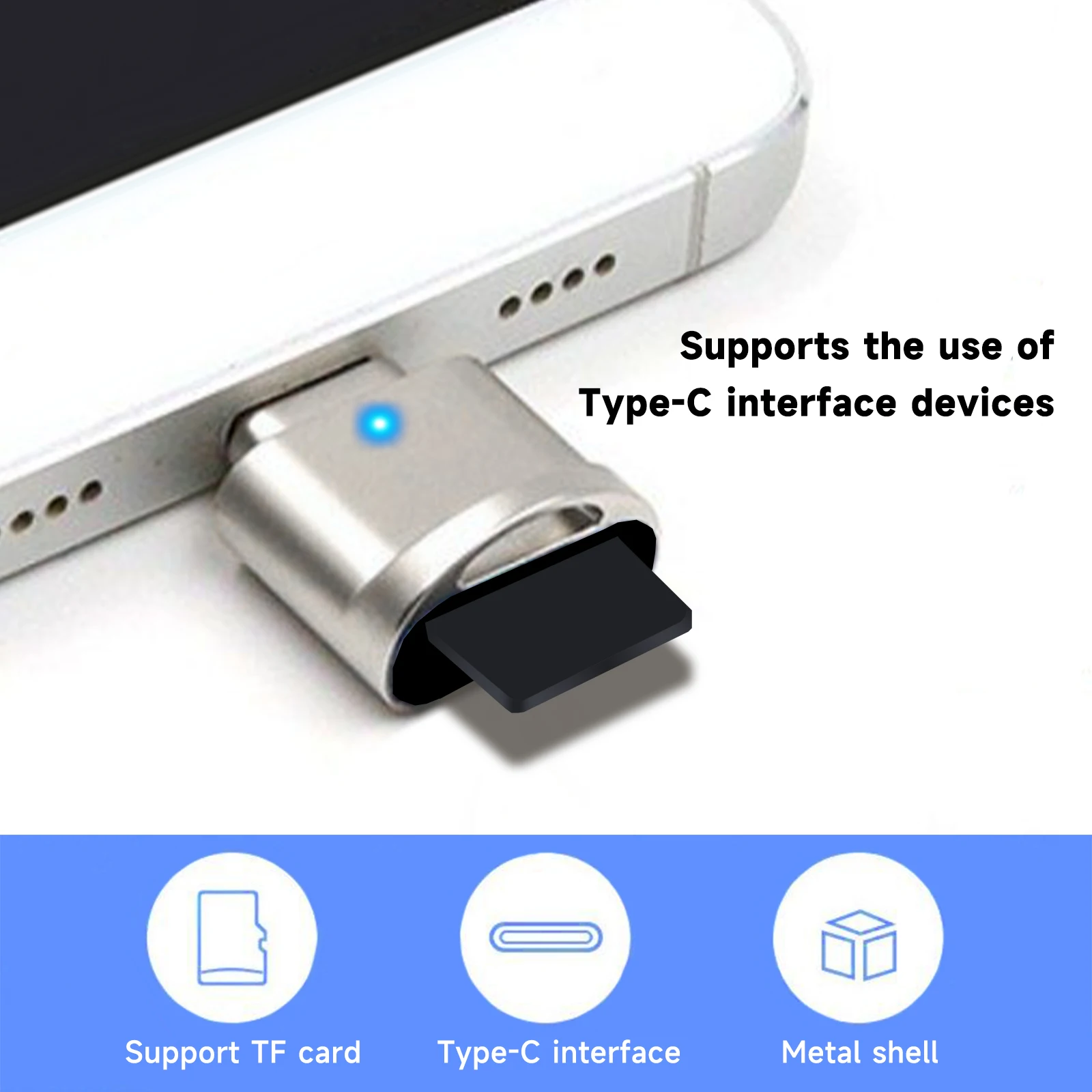 Mini Type-C USB 3.0 إلى SD Micro SD TF قارئ بطاقات بطاقة الذاكرة لقارئ بطاقات الألومنيوم Samsung Huawei Xiaomi