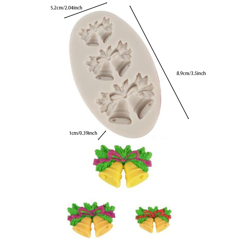 Christmas Bells Silicone Molds Crafting Projects Party Homemade Chocolate Mold Diy Cake Mold Holiday Cakes Candies Jelly