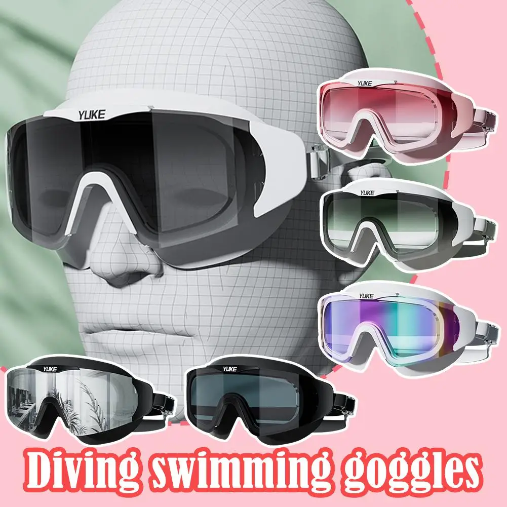 Electroplating Gradient Design Swimming Goggles Waterproof Anti-fog Large Frame Professional And Goggles High-definition Di Y5L9