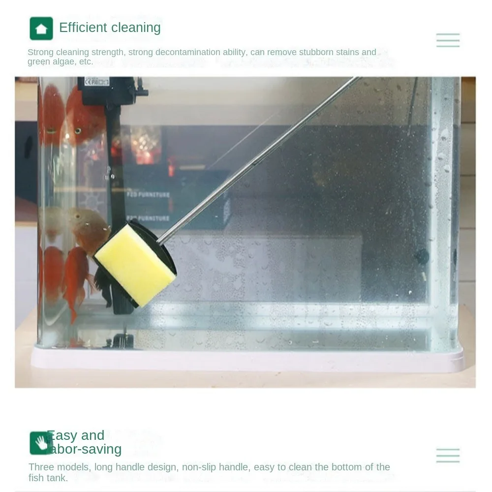 Tools Aquarium Fish Tank Cleaning Brushes High Quality Scrubber Window Algae Scraper Wiping Long Handle Floating Clean