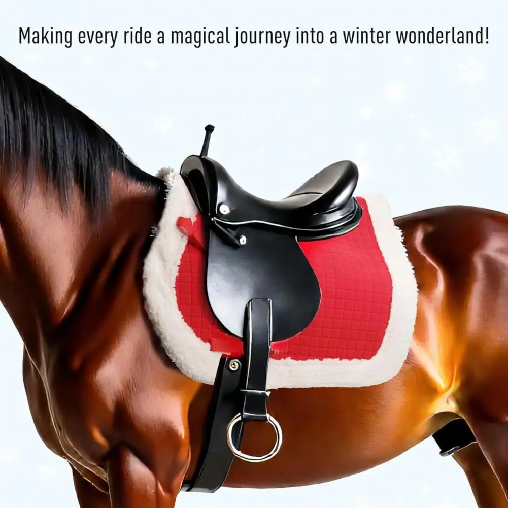 Christmas Horse Accessories Festive Horse Saddle Pad Horse Christmas Costume Set Santa Hat Saddle Pad Festive Leg for Winter