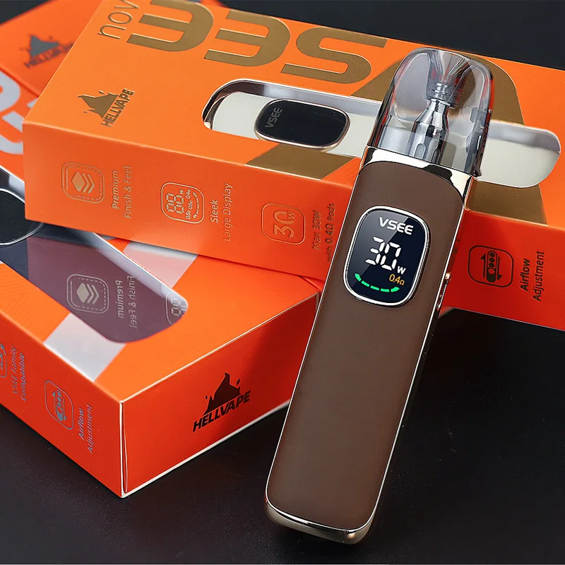 الأصلي Hellvape Vsee Now Pod Max 30 واط كيت 1200 مللي أمبير بطارية 2 مللي سعة 0.8ohm خرطوشة علوية ملء السجائر الإلكترونية