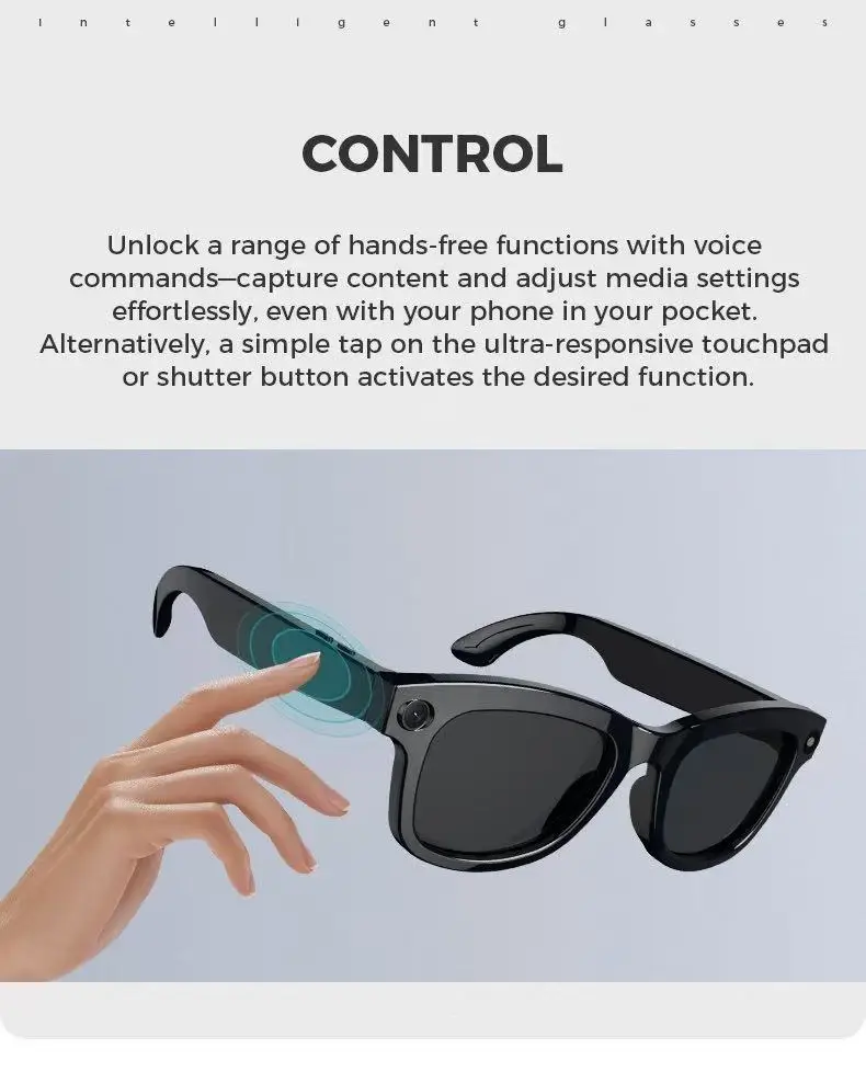 Nowe inteligentne okulary AI Kamera do tłumaczeń Rozpoznawanie obiektów Połączenia Bluetooth Odtwarzacz muzyki 8 milionów pikseli