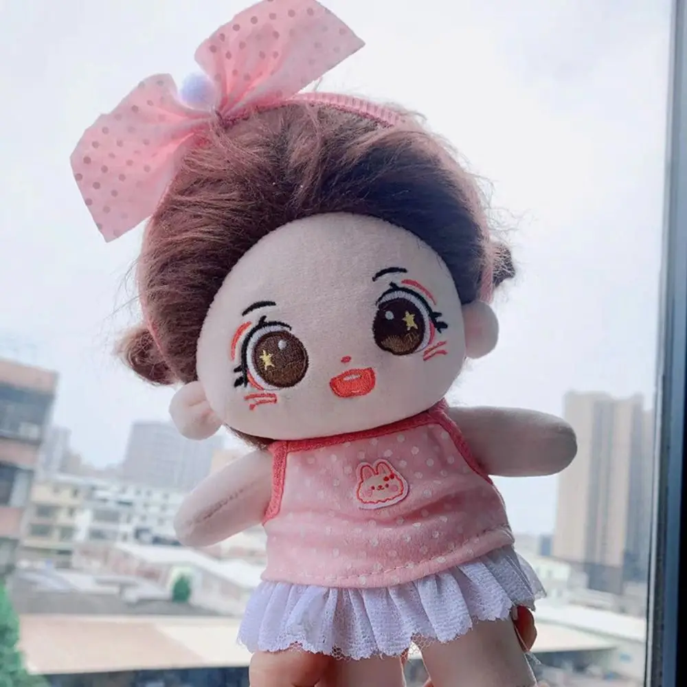 Head Cover 20cm Cotton Doll Dress Shoulder Strap Skirt Lolita Cotton Doll Clothes Sweet DIY Dress Up Plush Toy Clothes