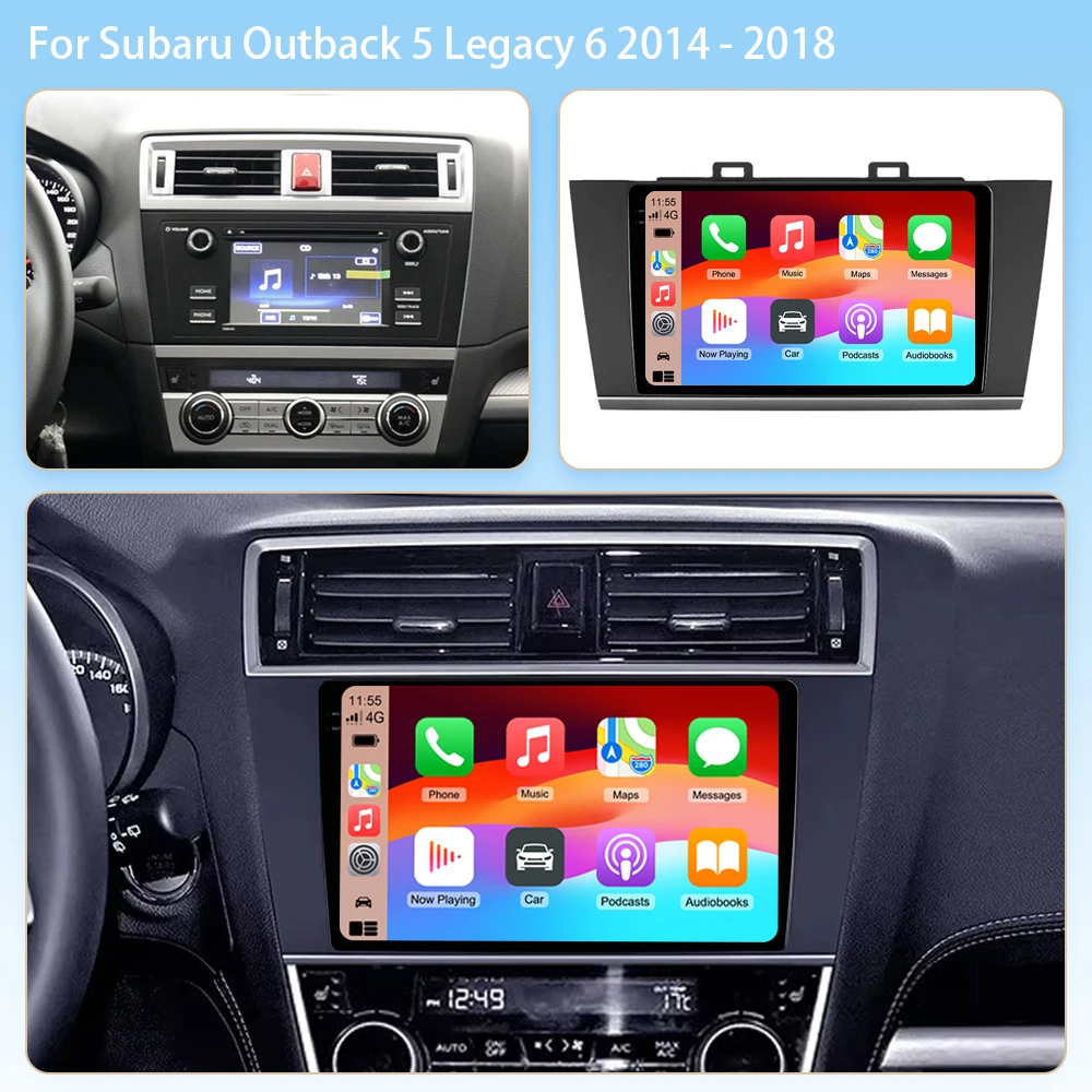 Android 16 For Subaru Outback 5 2014 - 2018 Legacy 6 2014 - 2017 2K QLED Stereo Car Radio Multimedia Video Player GPS 4G CarPlay