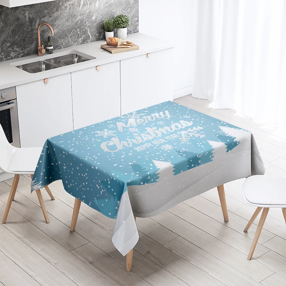 Christmas New Year decoration tablecloth winter snow scene   banquet kitchen table  home