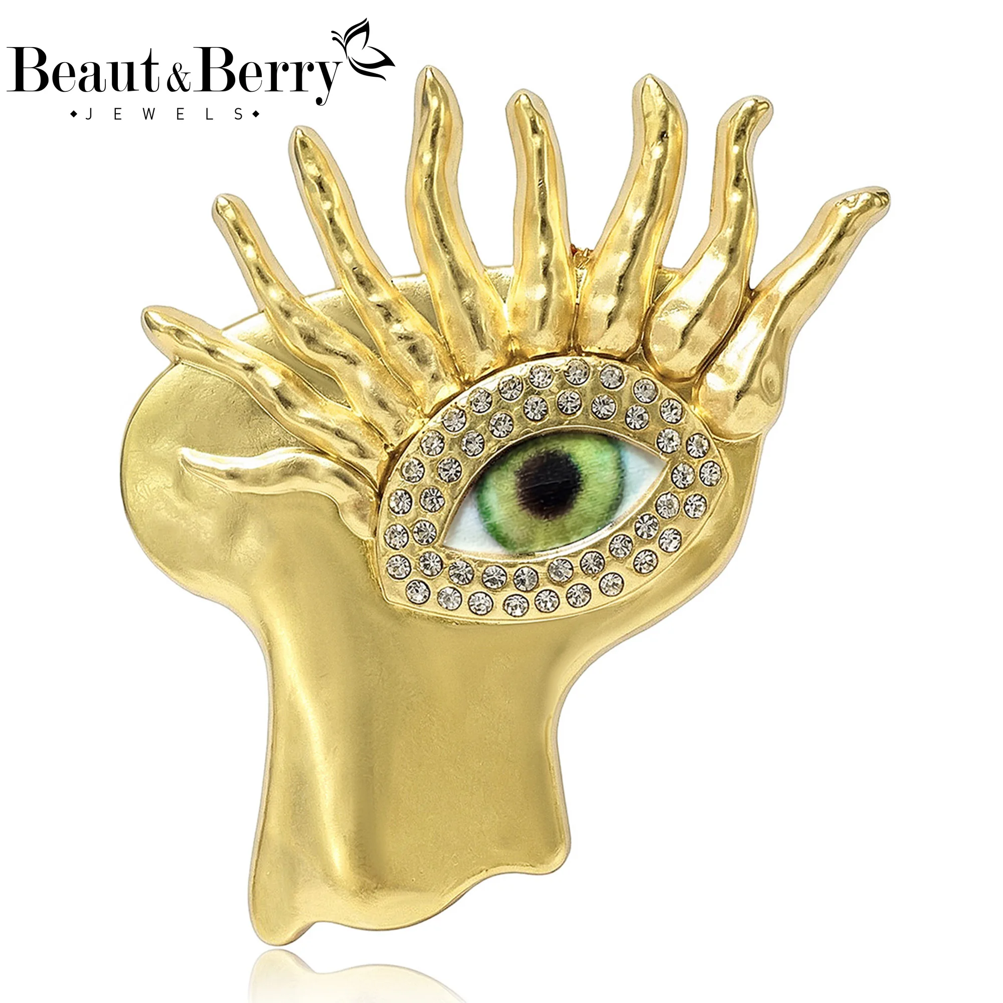 Beaut&Berry Broches de olhos brilhantes da moda para mulheres, unissex, alfinetes de organza, acessórios de joias para festas casuais, presentes, decoração