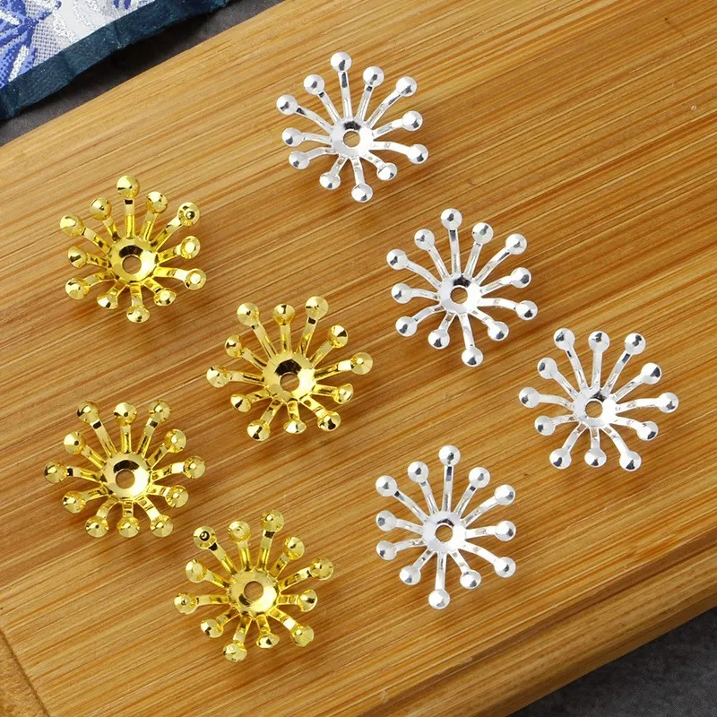 

100PCS 14mm Floral Hairpin Tassel Embellishment Beaded Flower Center Headwear DIY Jewelry Accessories Chinese Traditional Style