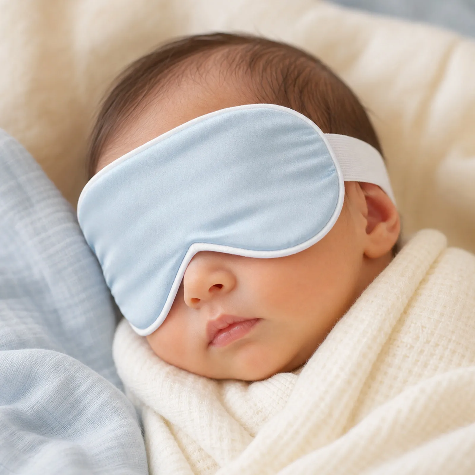 Sleeping Eye Shade Two-Sided Silk Eye Mask Soft Comfortable Breathable Sleeping Blindfold for Calm Relaxing Quiet