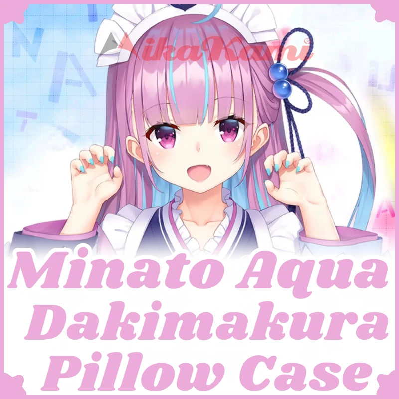 Minato Aqua Vtuber Dakimakura Pillowcase Full Body Hugging Pillow Case Cushion Cover Home Bedding Decor Otaku Gift HMA