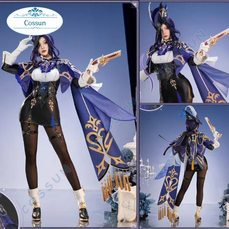 

Game Genshin Impact Fontaine Clorinde Cosplay Costume Halloween Outfits Women New Suit Uniform Gorgeous Clothing