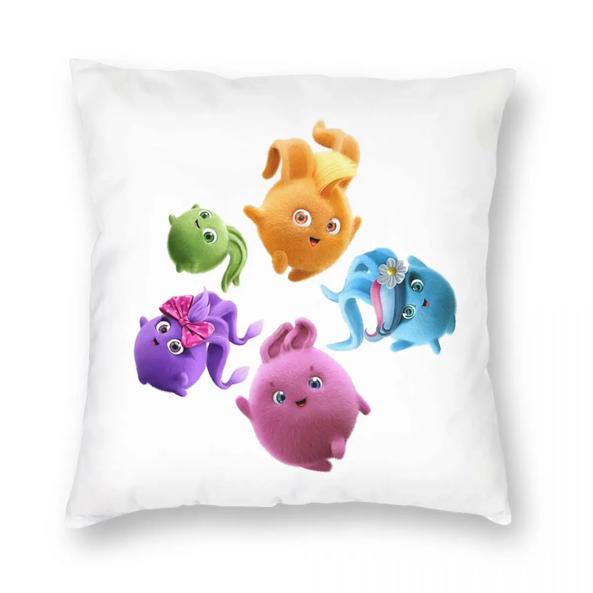 

Sunny Bunnies Square Pillowcase Pillow Cover Cushion Throw Pillow for Home Sofa Living Room