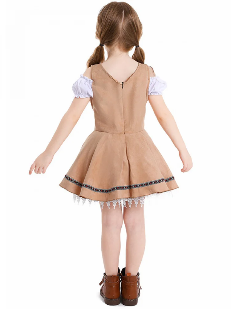 

loween Children's Beer Festival Performance ort Skirt Multicolor Stage Costume Folk Dance Clothing Polyester Material