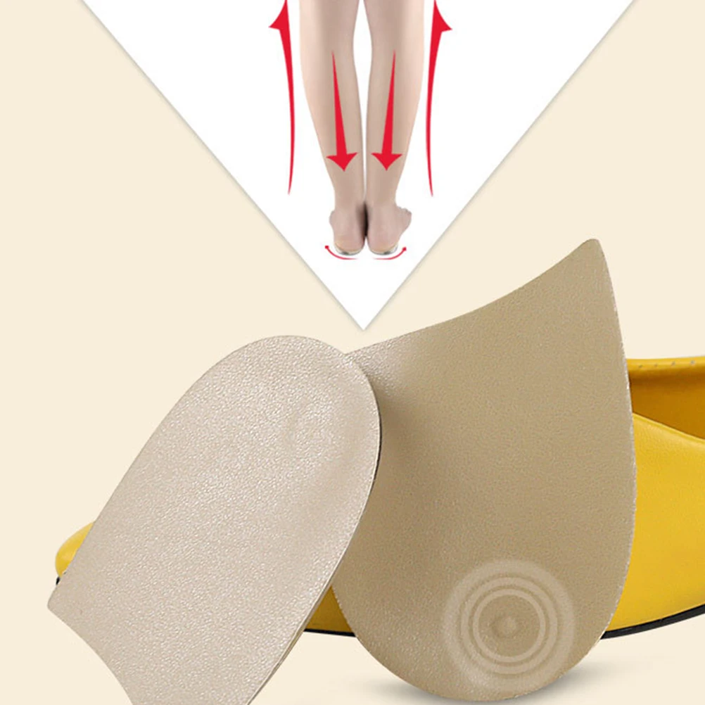 

2 Pairs Heel Correction Pad Insole Lift Inserts Half Insoles Practical Shoe Pads