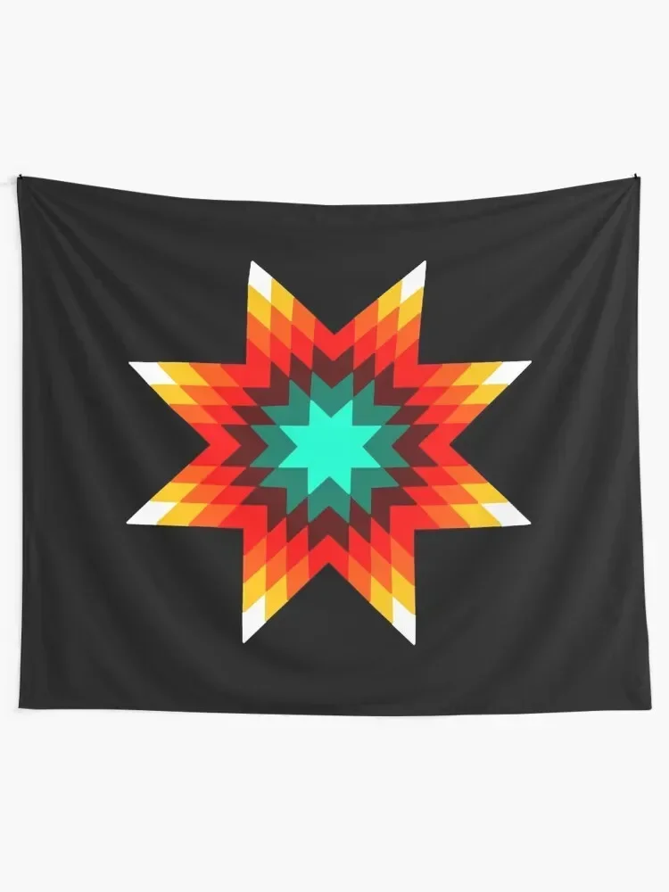 Star Quilt Pattern - Fire Colors Tapestry Decorative Wall Murals Funny Tapestry