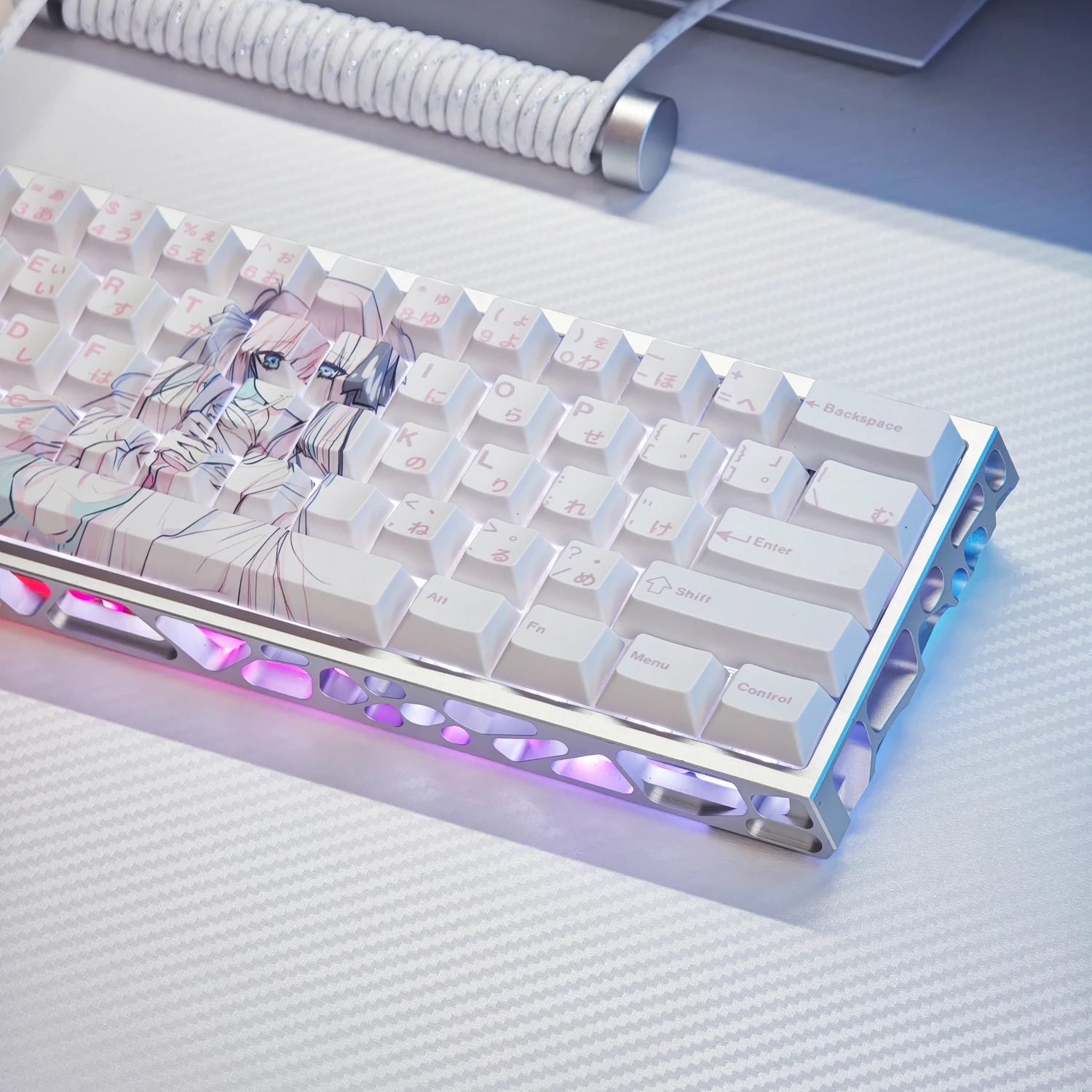 73キー ナカノニノ キーキャップ Chreey ハイト PBT彫刻 アニメーションゲーム カスタムキーキャップ メカニカルキーボード用 Wooting 60 67 68対応