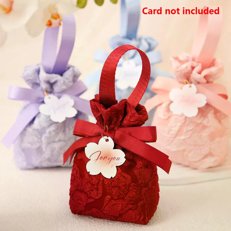 1Pc Portable Wedding Party Tassel Bag Candy Bag Fabric Drawstring Pocket Candy Pouches Gift Bags Decor Home Party Favors Bag