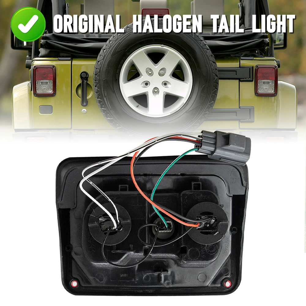 

For Jeep Wrangler 2007 2008 2009 2010 2011 2012 2013 2014 2015 2016 2017 JK 2018 Rear Halogen Tail Light 55078147AC 55078146AC