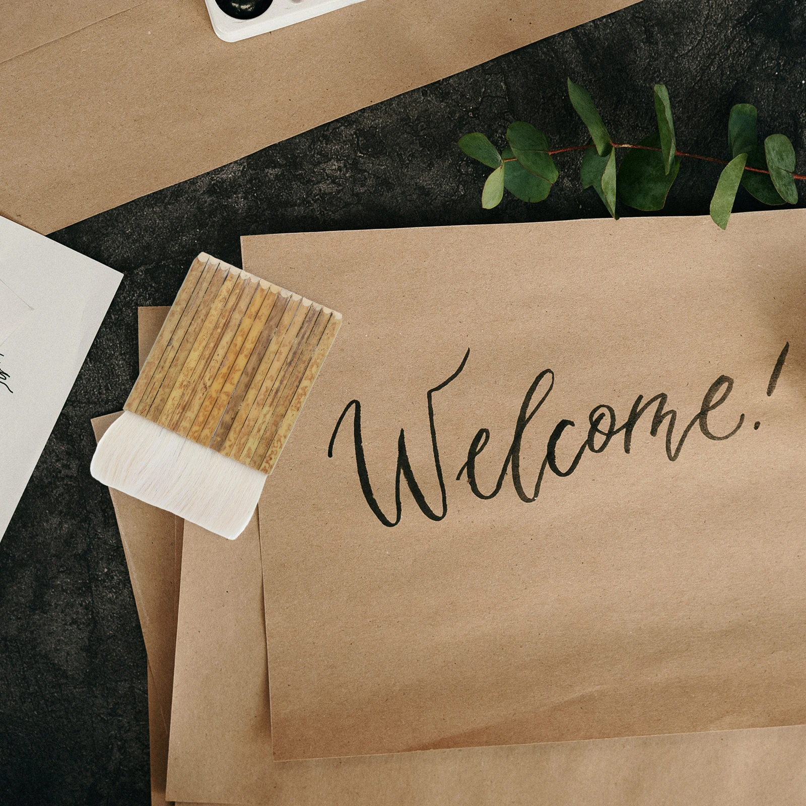 

2Pcs Bamboo Handle Soft Bristle Paint Brushes Multiuse Painting Tools for Watercolor Oil Acrylic Detailed Artwork