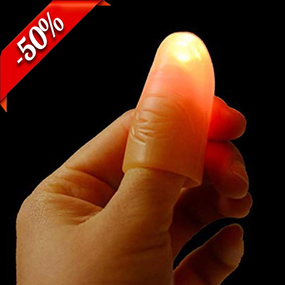 

Magic Thumb Lightup Trick Set Finger Lamp 1 Pair Fake Finger Prank Toy Tool Easy Illusion Anyone Can Do It