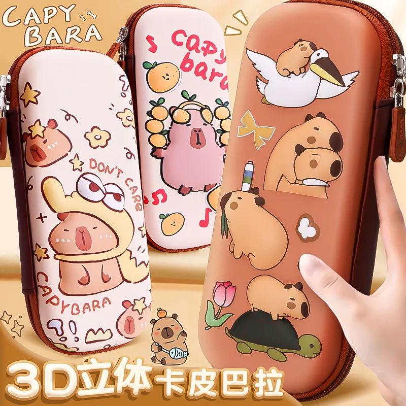 

1PCS3D stereo capibara pencil case pupil pencil case lovely men and women cartoon pen bag prize