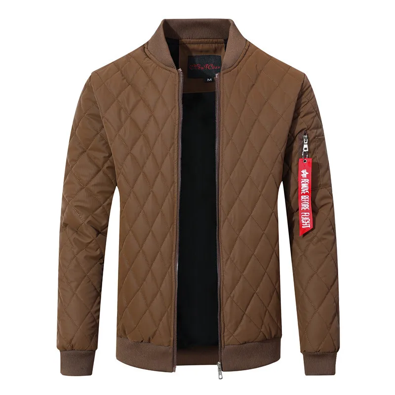 cotton coat for men new style for autumn and winter warm and fashionable checkered cotton coat for men's Coat US/European size
