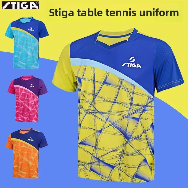 STIGA new polo shirt table tennis clothing men's and women's sports competition clothing short T genuine
