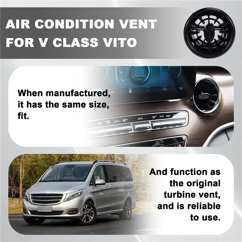 AB96-تنفيس تكييف الهواء للوحة القيادة مخرج تيربو داخلي 4478308502 لسيارة Mercedes Benz V Class W447 Vito EQV Valente 2024