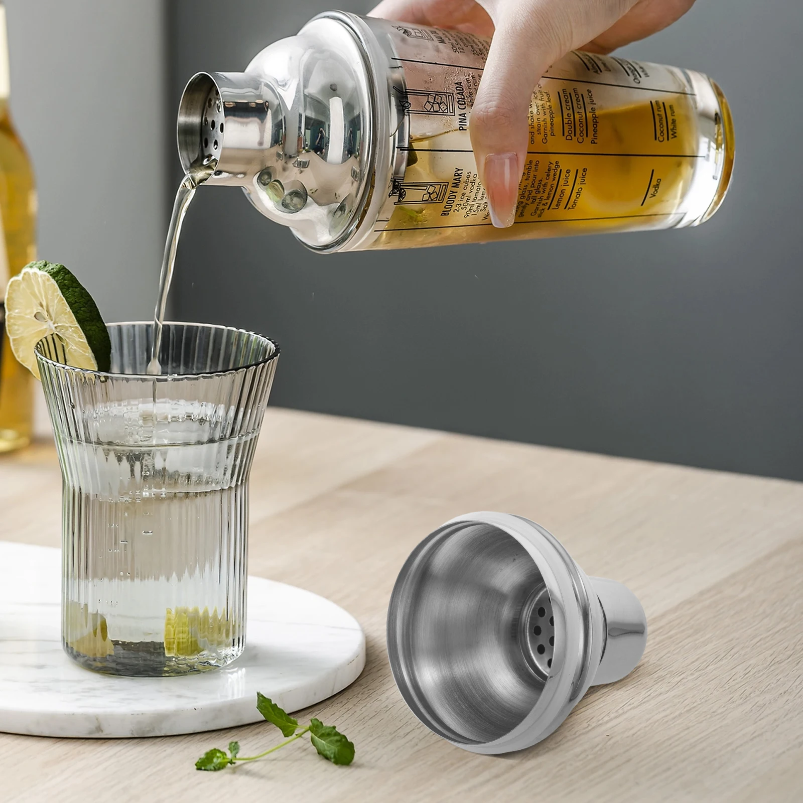 

1pcs Stainless Steel Cup Lid Anti-Splash Cover For Juice Cups Lemon Tea Cocktail Wine Spill-Proof Cap Bar Supply Reusable