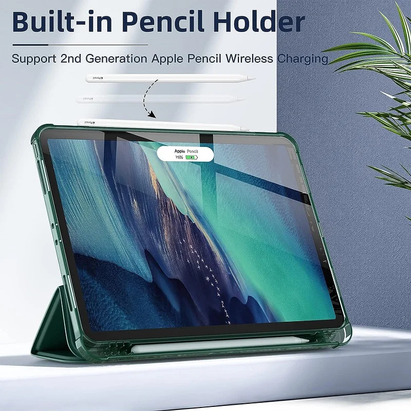 Dengan Tempat Pensil Funda untuk iPad pro 12.9 air 11 13 11th 11 M3 10.5 10.2 iPad Air 5th 4th 10th Gen 10.9 iPad Air1 2 6th 5th 9.7