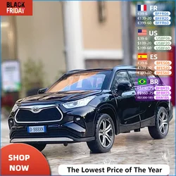 1:32 Toyota Highlander 2023 SUV Alloy Die Cast Toy Car Model Sound and Light Pull Back Children's Toy Collectibles Birthday Gift