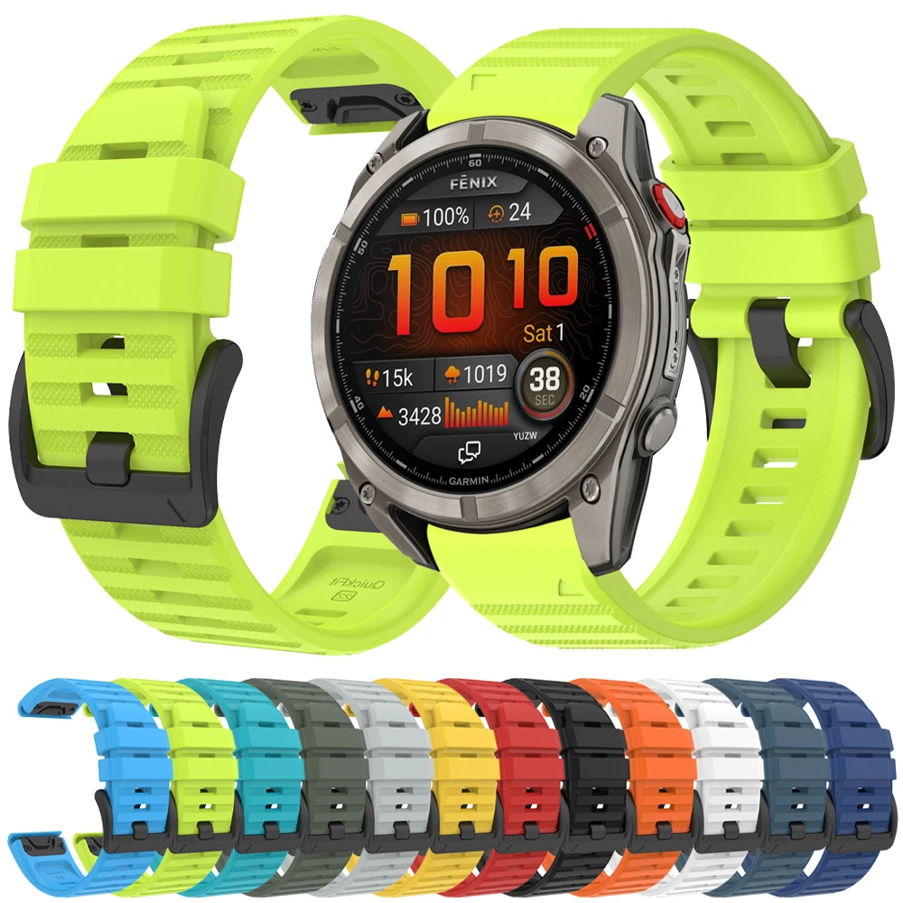 22 26mm Silikonarmband für Garmin Fenix 8 Pro E 7X 7 Solar/6X 6/Tactix 8/Forerunner 970 965/Instinct 3 2X Offizielles QuickFit-Band